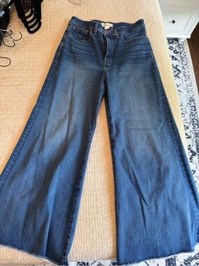 Madewell Dark Blue Wide-Leg Flare Jeans